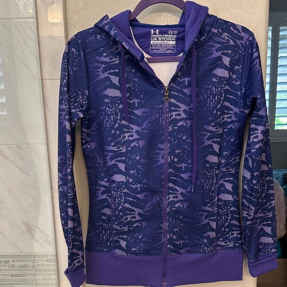 Under Armour Purple Patterned Full-Zip Hoodie